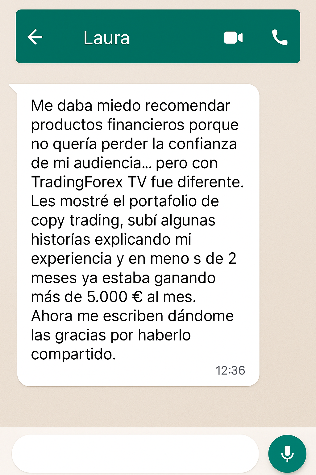 Opinión clienta Opinión clienta