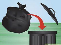 Throwing away fireworks in the bin after soaking and bagging - safety tip 3