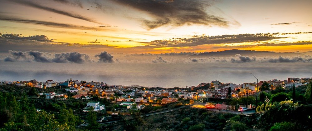 Beautiful view on the island La Gomera. canarian, island, lagomera, tenerife, clouds, sunset, mountain, ocean, nature, sky, panorama,