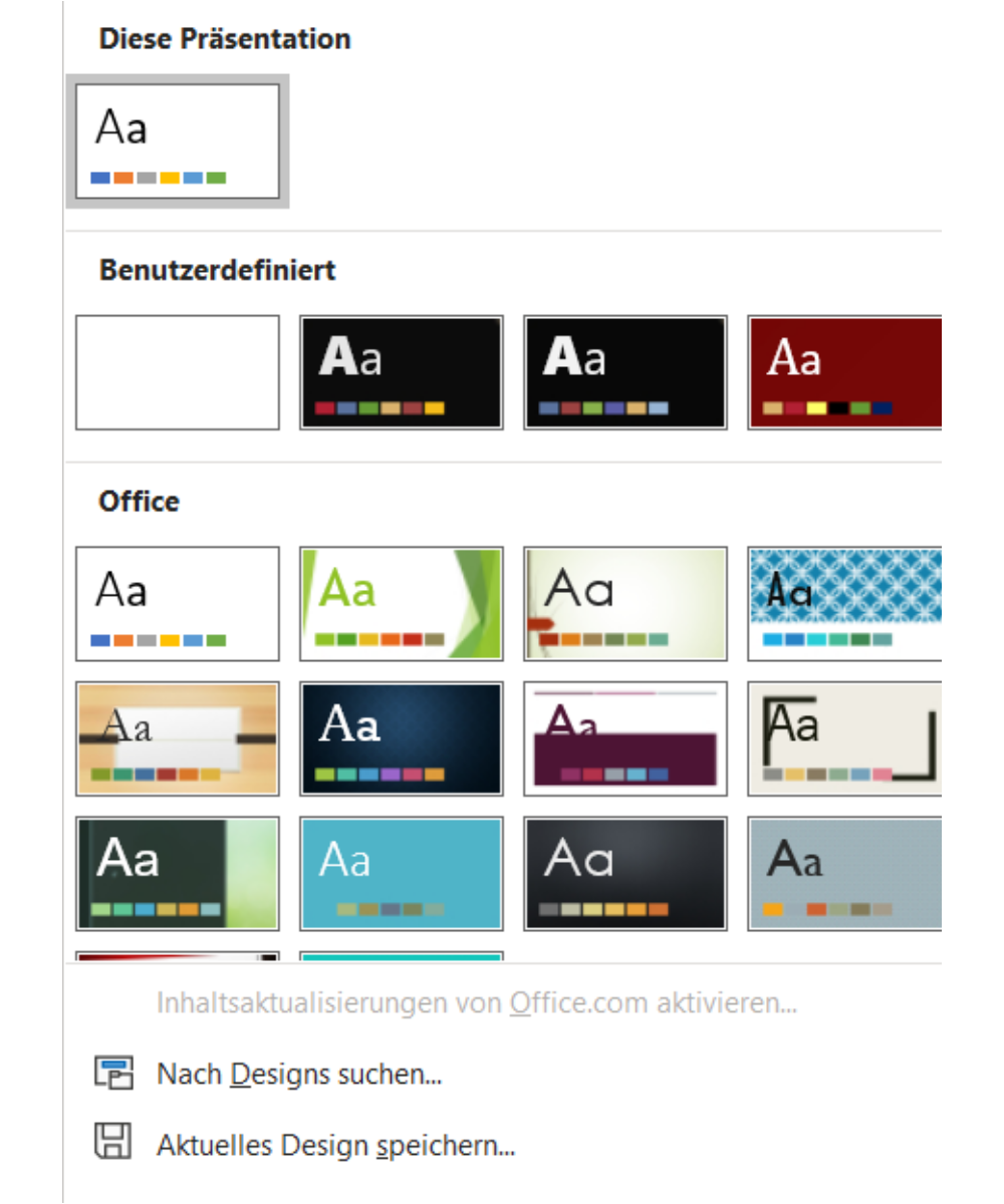Folienlayout ändern