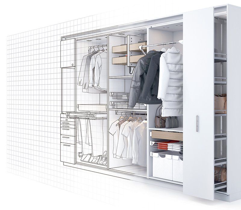 Zezelj GmbH Maßmöbel: Diese Abbildung ist eine Illustration für den Bereich Maßmöbel und zeigt einen Kleiderschrank