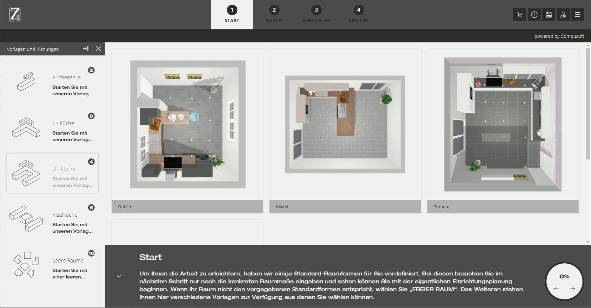 Diese Abbildung zeigt einen Screenshot vom 3D-Küchenplaner