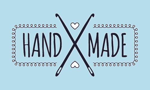 LOGO HAND MADE Stricknadeln blau