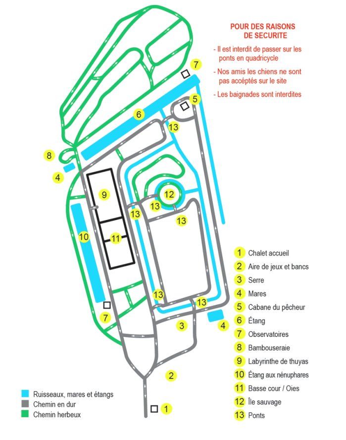 Plan de l'Arborétum
