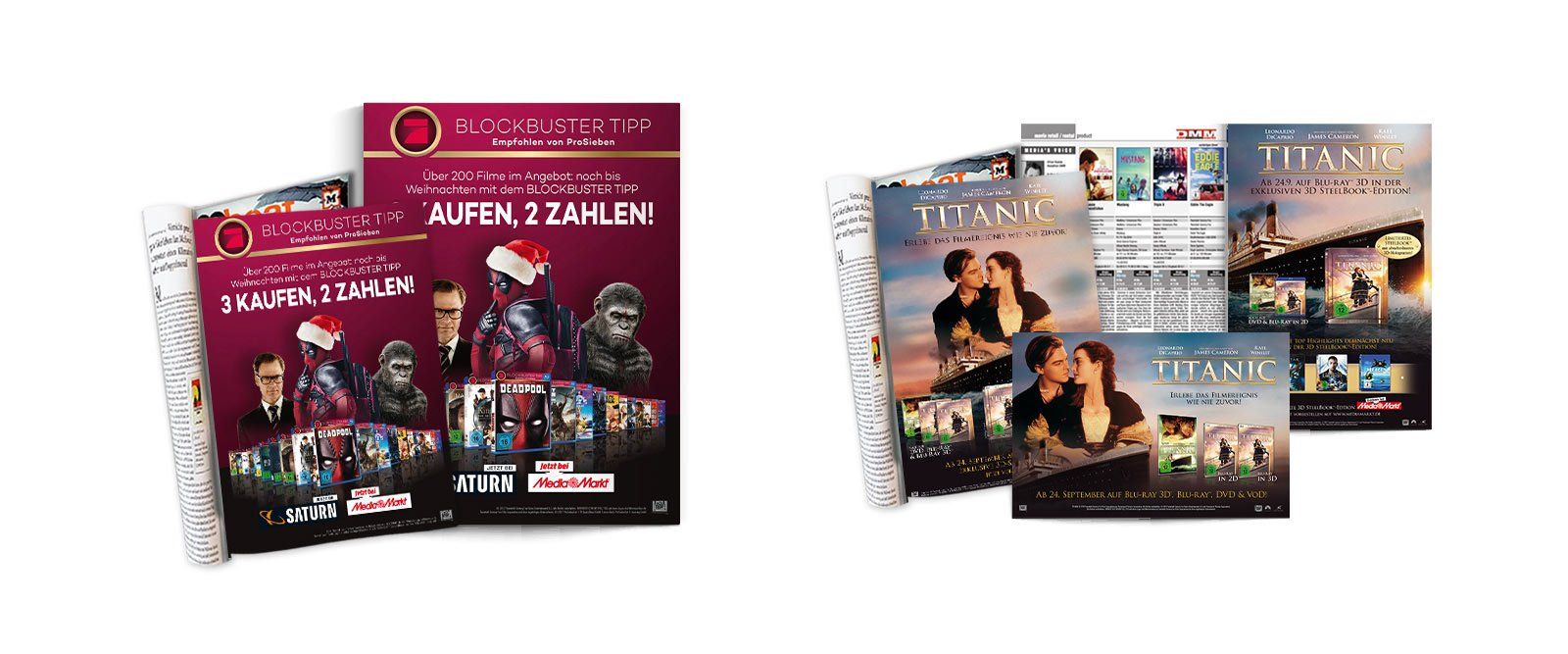 ABC creativ service, Andrea Bürgin, Anzeigen Design, Anzeigen Gestaltung, Bike Sport Seeheim, Pro7 Blockbuster Tipp, Titanic,