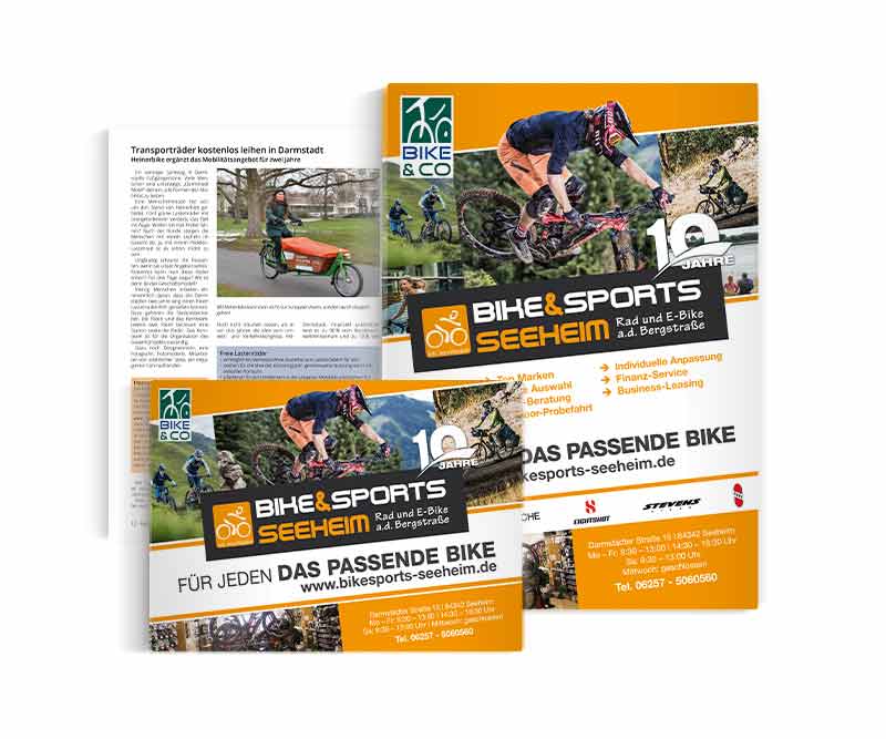 ABC creativ service, Andrea Bürgin, Anzeigen Design, Anzeigen Gestaltung, Bike Sports Seeheim,