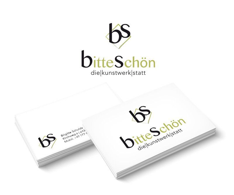 Bitte Schön - Die Kunstwerk|statt,  Brigitte Schulda, Logo-Design, Corporate Design, Visitenkarten, Briefpapier, Gestaltung, ABC creativ service, Andrea Bürgin,
