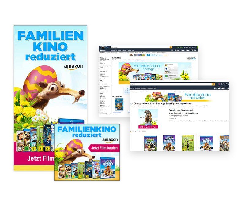 ABC creativ service, Andrea Bürgin, Webdesign, Online-Werbemittel, Online-Banner, Amazon, Fox Home Entertainment, Ice Age, Amazon,,