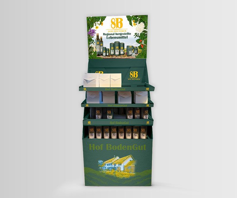 Produktdesign, acht botaniker, hof bodengut, logo-gestaltung, produktgestaltung, abc creativ service, seeheim-jugenheim, warenträger, andrea bürgin,