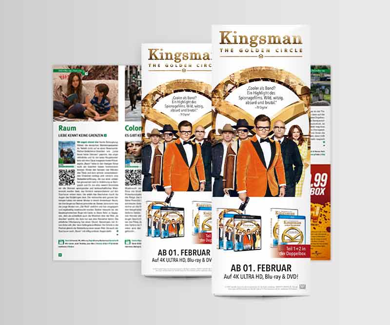 fox home entertainment, kingsman - the golden circle, anzeigen design, anzeigen gestaltung, abc creativ service, andrea bürgin, seeheim-jugenheim,