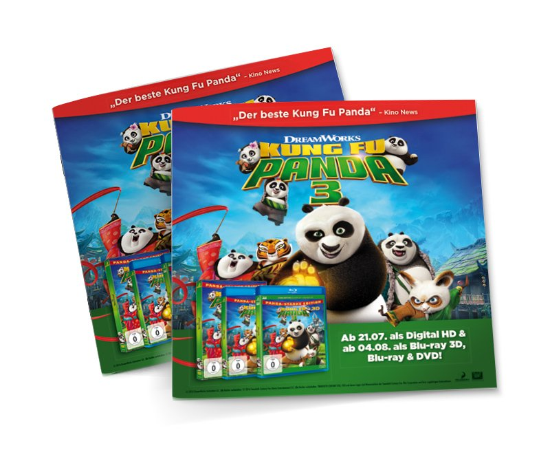 Kooperations-Flyer, Kung Fu Panda 3, Twentieth Century Fox Home Entertainment, Design, Gestaltung, ABC creativ service, Andrea Bürgin,