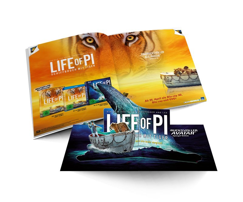 Anzeige, Life of Pi, Twentieth Century Fox Home Entertainment, Gestaltung, Design, ABC creativ service, Andrea Bürgin,