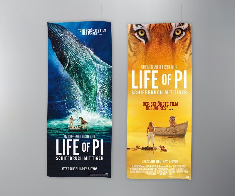 Textilbanner, Life of Pi, Twentieth Century Fox Home Entertainment, Gestaltung, Design, ABC creativ service, Andrea Bürgin,