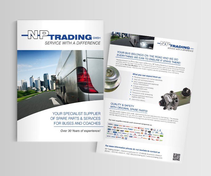 NP Trading GmbH, Flyer, Broschüre, Gestaltung, Design, ABC creativ service, Andrea Bürgin