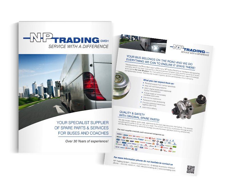 Flyer, NP Trading, Design, Gestaltung, ABC creativ service, Andrea Bürgin,