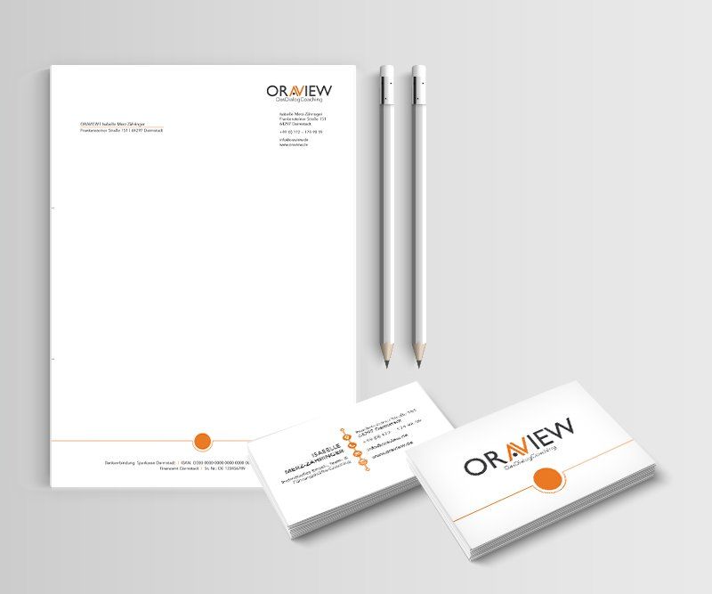 Oraview - DialogCoaching, Isabelle Merz-Zähringer, Darmstadt, Logo-Design, Corporate Design, Visitenkarten, Briefpapier, ABC creativ service,