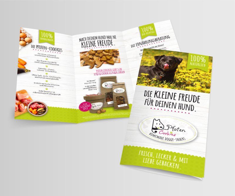 Pfoten Cookies, Anette Crössmann, Flyer, Broschüre, ABC creativ service, Andrea Bürgin