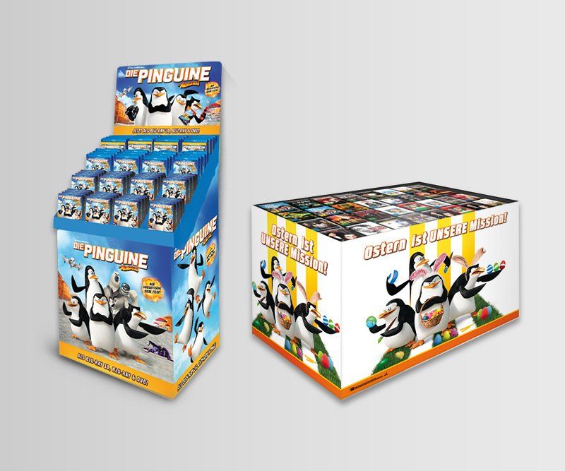 Die Pinguine aus Madagascar, Twentieth Century Fox Home Entertainment, Displays, Warenträger, Design, Gestaltung, ABC creativ service, Andrea Bürgin,