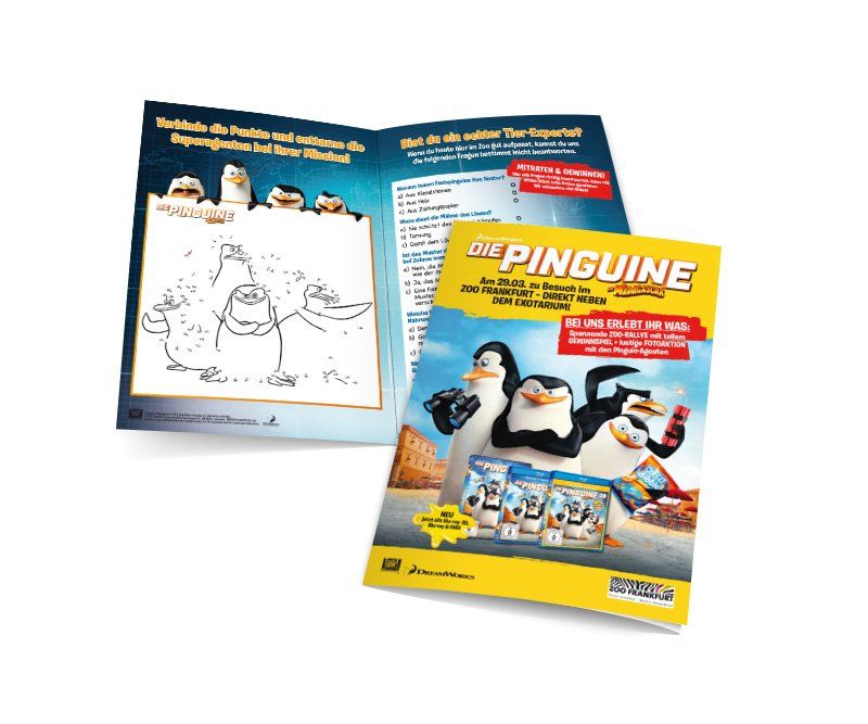Die Pinguine aus Madagascar, Twentieth Century Fox Home Entertainment, Flyer, Design, Gestaltung, ABC creativ service, Andrea Bürgin,