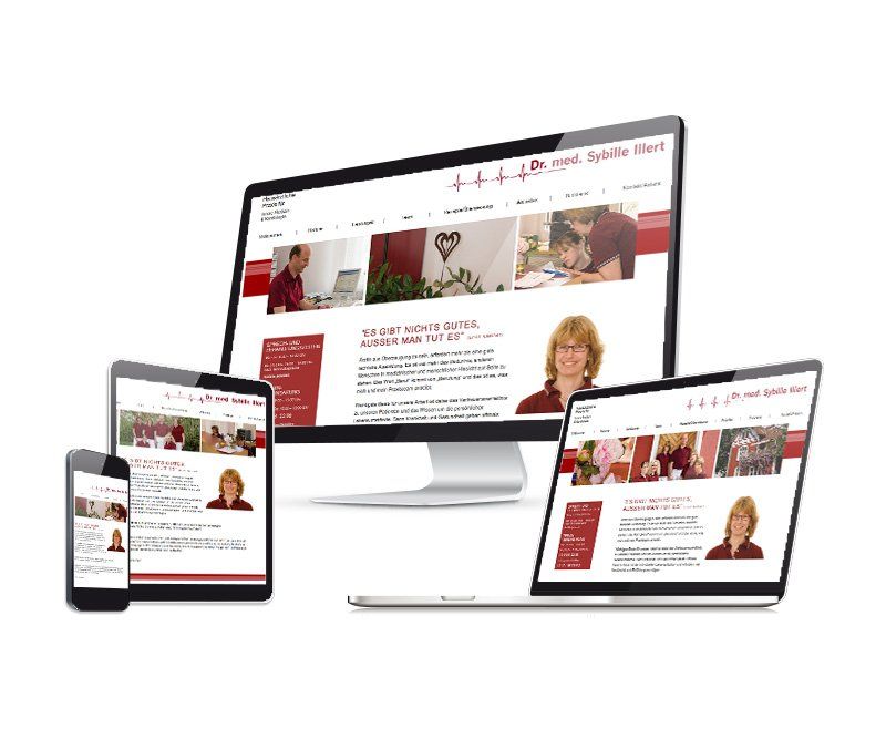 Praxis Dr. Sybille Illert, Webdesign, Corporate Design, Logo-Design, Briefpapier, Visitenkarten, Poster, Flyer, Kataloge, Fahnen, Design, ABC creativ service, Andrea Bürgin
