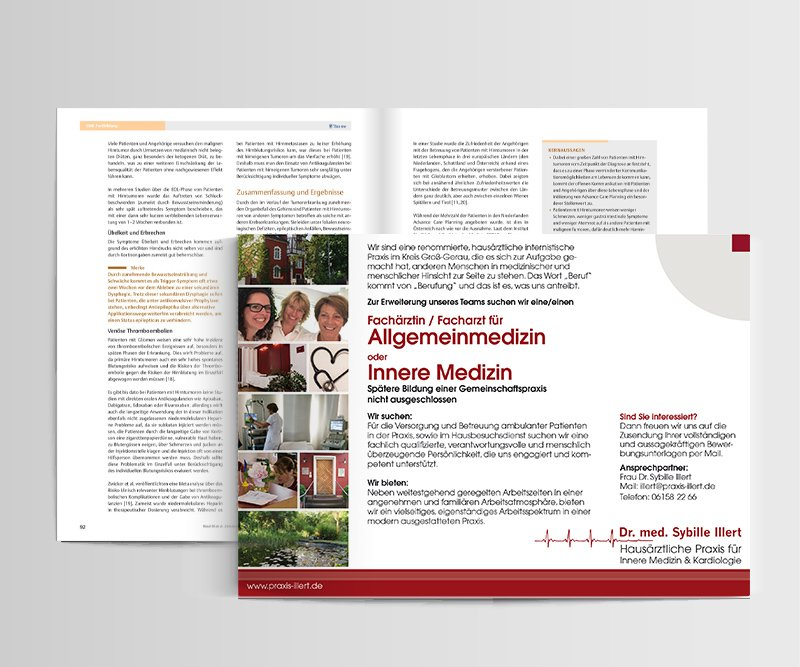 Praxis Dr. med. Sybille Illert, Anzeigen-Design, ABC creativ service, Andrea Bürgin