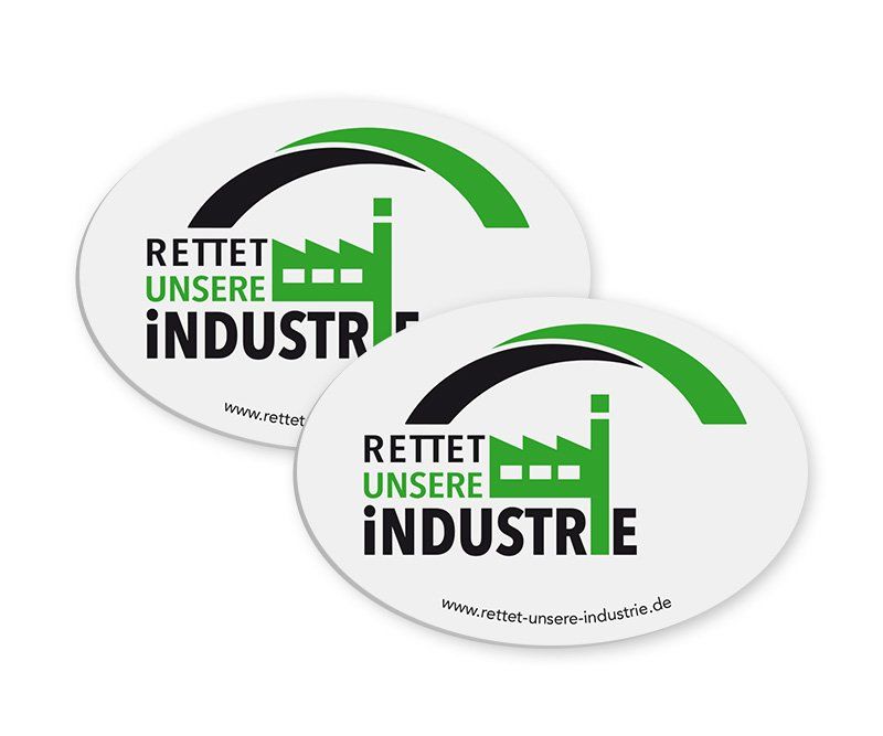 Rettet unsere Industrie, Akademie Bergstraße, Henrik Paulitz, Logo-Design, Corporate Design, Sticker Design, Flyer Gestalung, Stofftaschen Design,ABC creativ service, Andrea Bürgin, ABC creativ service, Seeheim, Darmstadt,