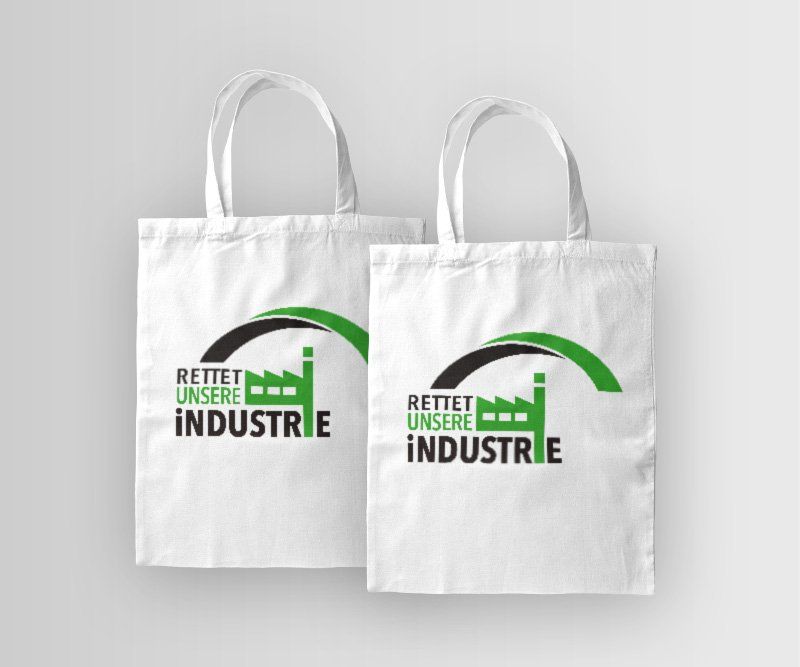 Rettet unsere Industrie, Akademie Bergstraße, Henrik Paulitz, Logo-Design, Corporate Design, Sticker Design, Flyer Gestalung, Stofftaschen Design,ABC creativ service, Andrea Bürgin, ABC creativ service, Seeheim, Darmstadt,