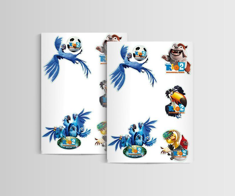 Stickerbogen, Rio 2, Twentieth Century Fox Home Entertainment, Design, Gestaltung, ABC creativ service, Andrea Bürgin,