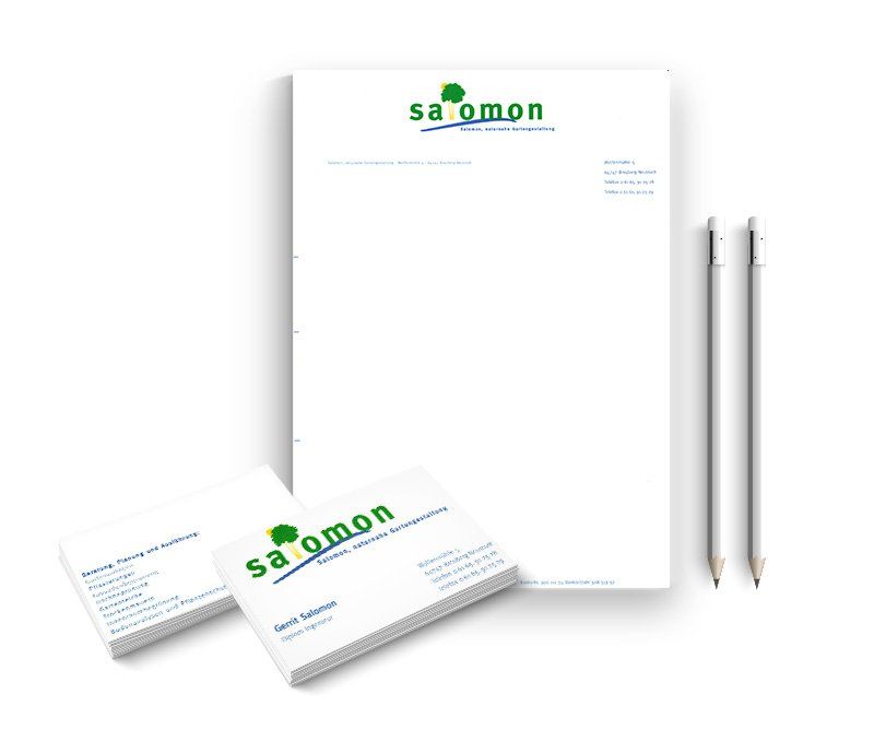 gartenbau Salomon, Briefpapier Gestaltung, firmenschild gestaltung, Visitenkarten Gestaltung, Logo-Design, Gestaltung, ABC creativ service, Andrea Bürgin