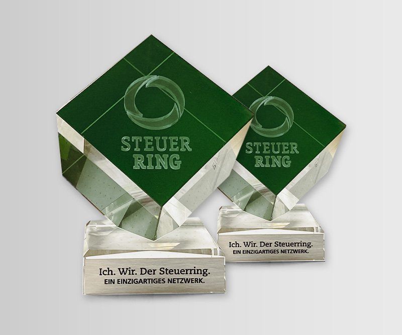 Flyer, Steuerring, Lohnsteuerhilfeverein, ABC creativ service, Andrea Bürgin, Seeheim, Deko, Logo Glas-Cube,