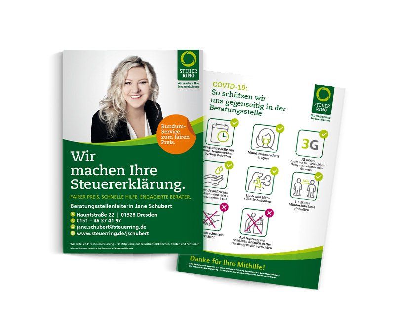 Poster, Plakate, Steuerring, Lohnsteuerhilfeverein, ABC creativ service, Andrea Bürgin, Seeheim,