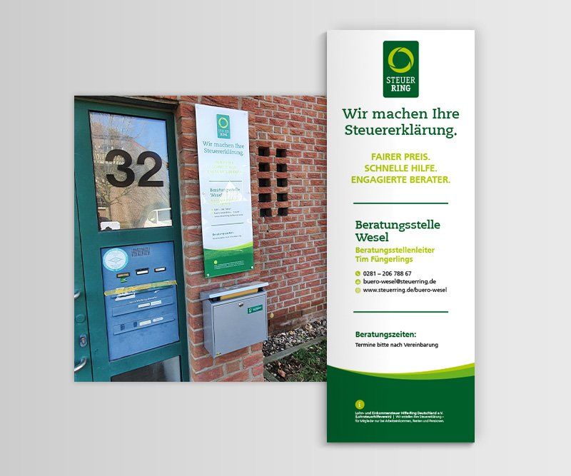 Flyer, Steuerring, Lohnsteuerhilfeverein, ABC creativ service, Andrea Bürgin, Seeheim, werbeschilder, eingangsschilder,