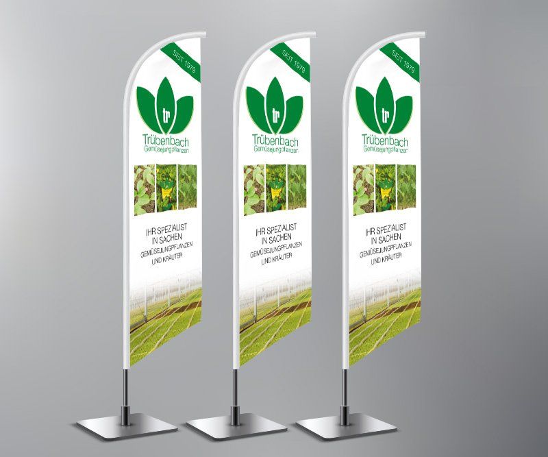 Square-Flag, Trübenbach Gemüsejungpflanzen, Design, Gestaltung, ABC creativ service, Andrea Bürgin,