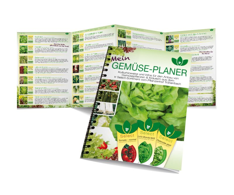 Flyer, Gemüseplaner Trübenbach Gemüsejungpflanzen, Design, Gestaltung, ABC creativ service, Andrea Bürgin,