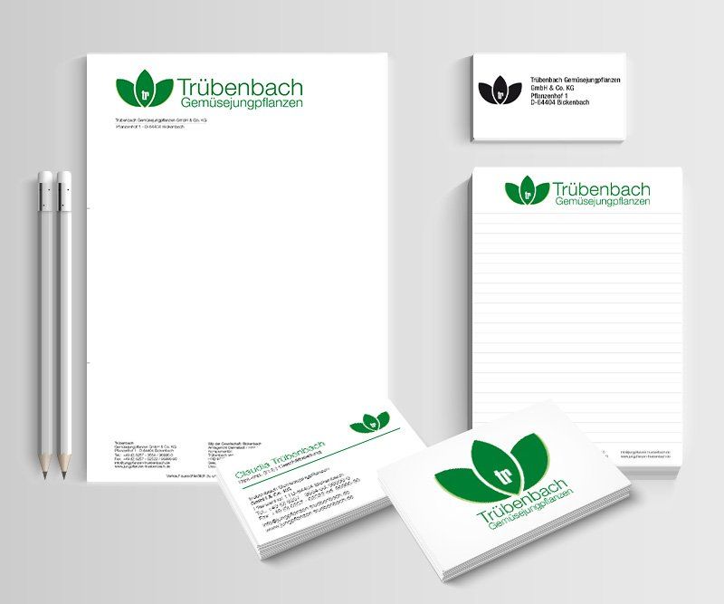 Gemüsejungpflanzen Trübenbach, Logo-Design, Corporate Design, Visitenkarten, Briefpapier, ABC creativ service