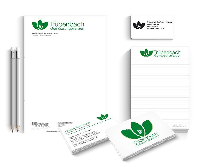 Gemüsejungpflanzen Trübenbach, Logo-Design, Corporate Design, Visitenkarten, Briefpapier, ABC creativ service, Andrea Bürgin,