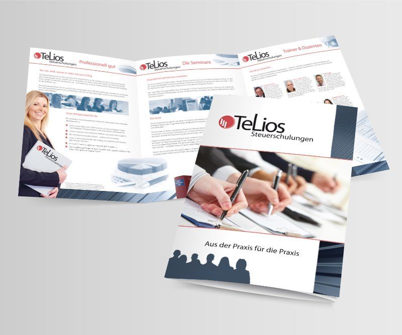 Telios Steuerschulungen, Steuerring Lohnsteuerhilfeverein, Folder, Broschüre, Flyer, Katalog, Design, Gestaltung, ABC creativ service, Andrea Bürgin,