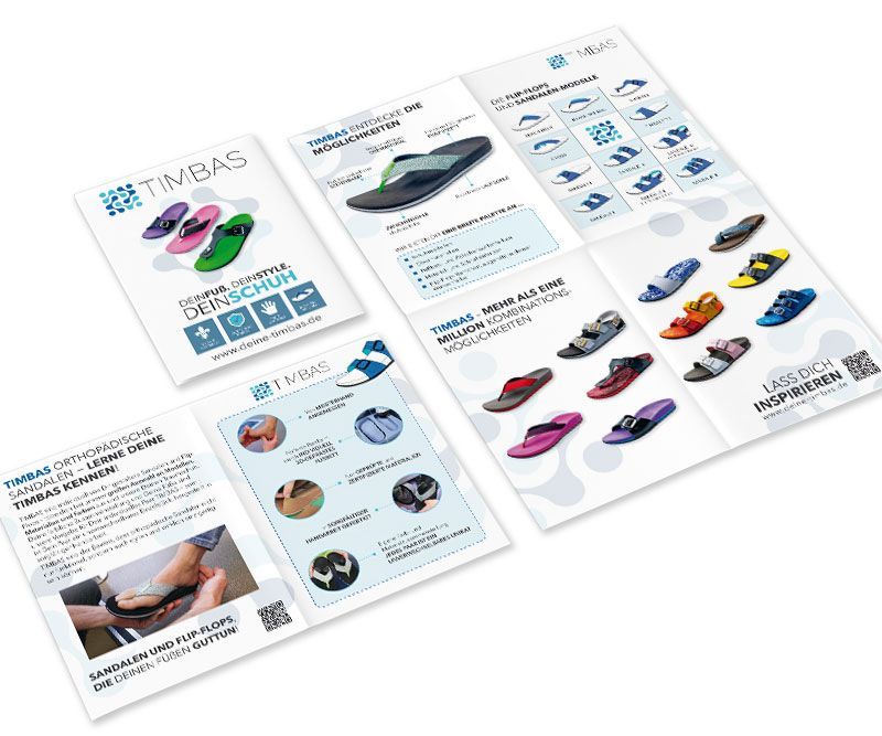 timbas, orthopädische sandalen und flip-flops, flyer design, flyer gestaltung, abc creativ service, andrea bürgin, seeheim-jugenheim,