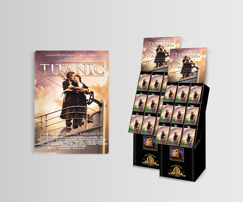 Titanic 3D, Twentieth Century Fox Home Entertainment, Warenträger, Deko-Material, Roll-Up-Display, Poster, Design, ABC creativ service, Andrea Bürgin