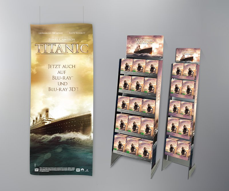 Warenträger, Textilbanner, Titanic, Twentieth Century Fox Home Entertainment, Online-Werbemittel, Online-Banner, StarWars, Fox Home Entertainment, Design, Gestaltung, ABC creativ service, Andrea Bürgin,