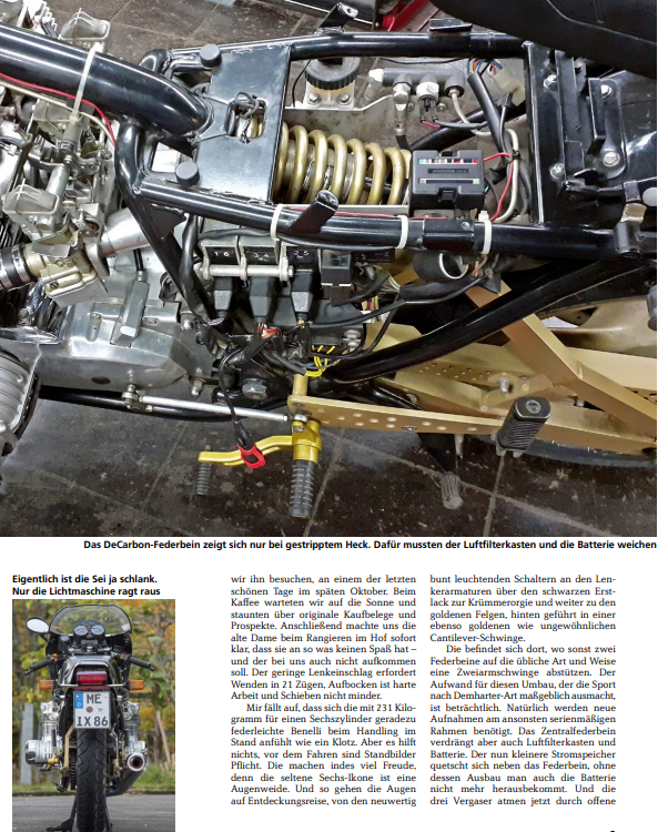 Demharter Benelli SEI 900 Verkauf Klassische und exklusive Motorrad Unikat von Green Island Bikes