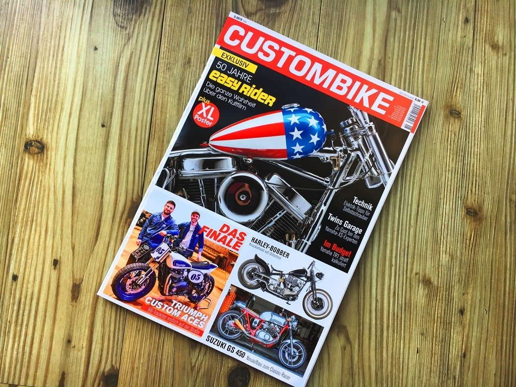 Ein Green Island Bike in der Fachzeitschrift Custombike