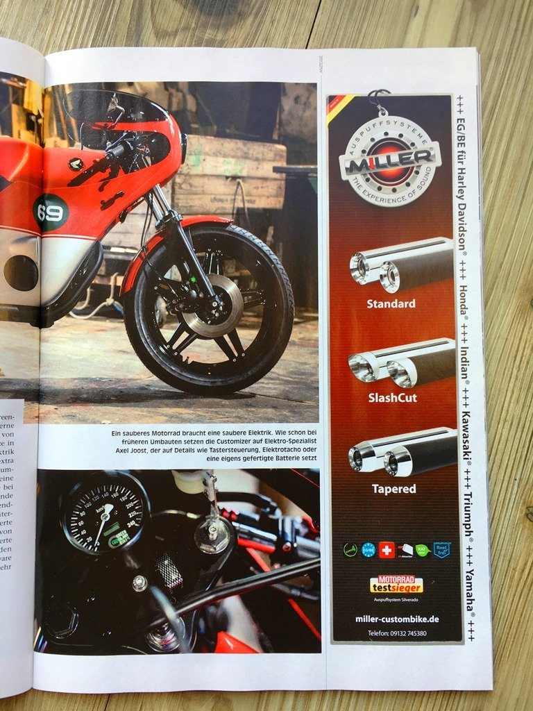 Ein Green Island Bike in der Fachzeitschrift Custombike