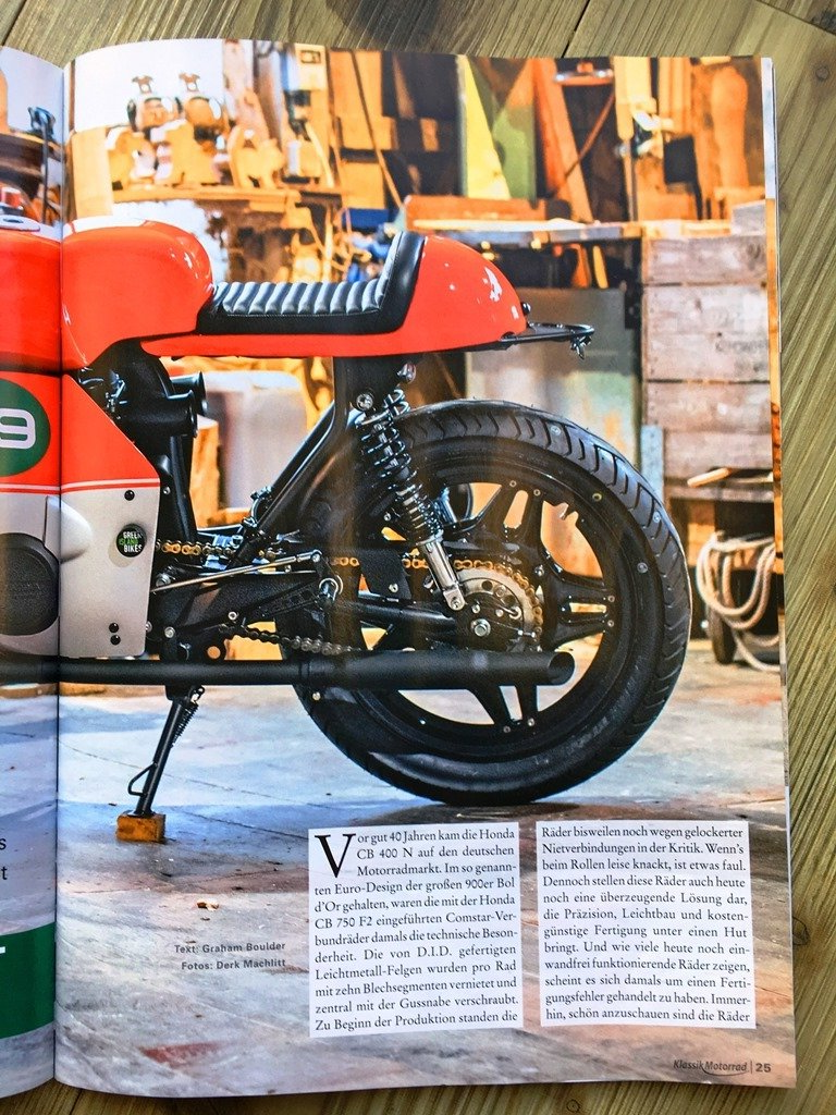 Ein Green Island Bike in der Fachzeitschrift Klassik Motorrad
