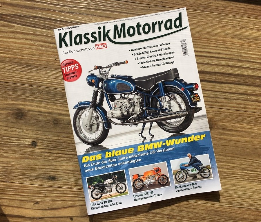Ein Green Island Bike in der Fachzeitschrift Klassik Motorrad
