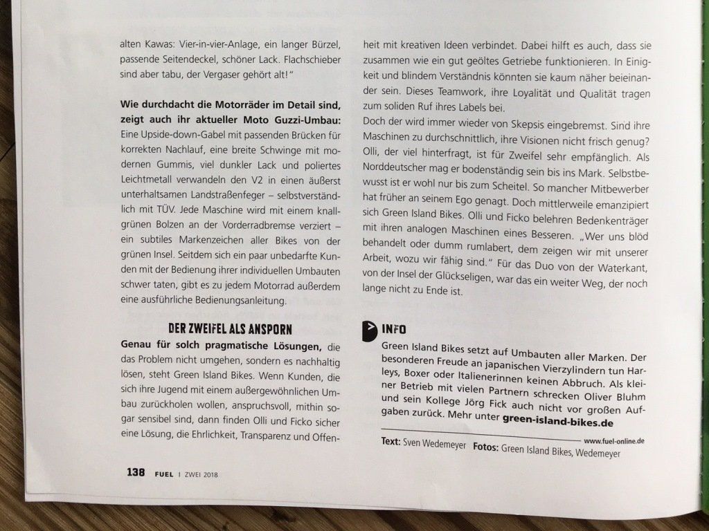 Green Island Bikes in den Medien