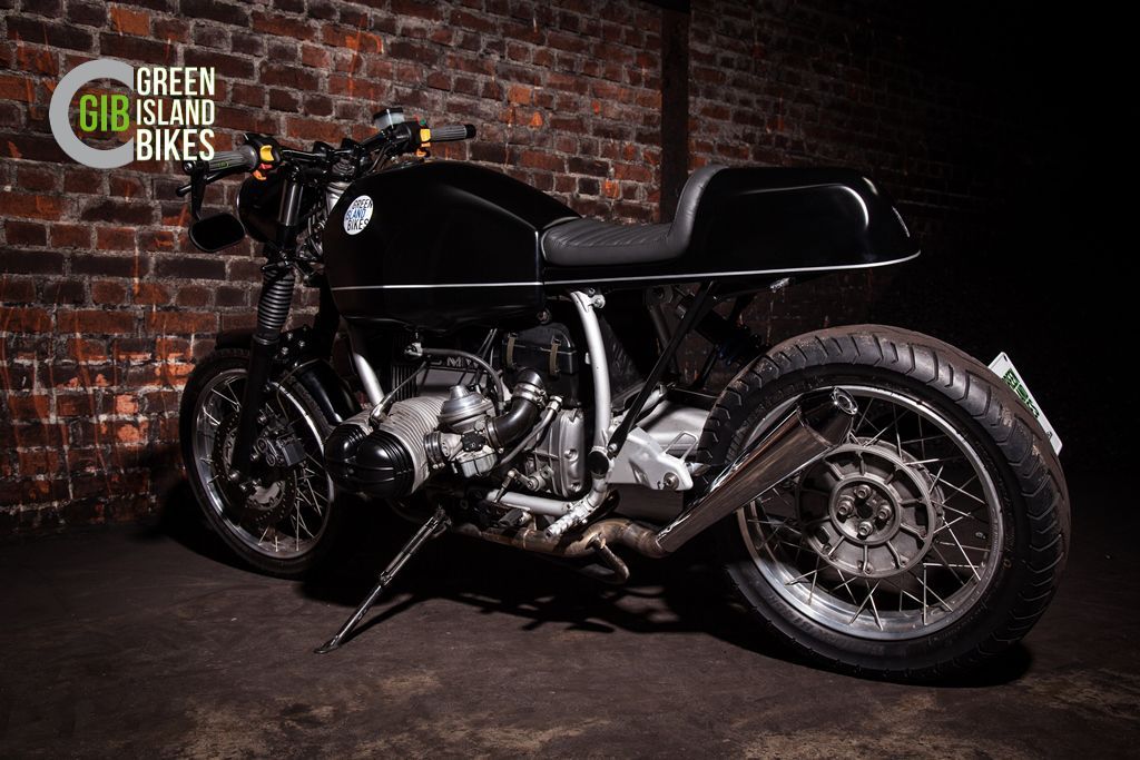 Megaphone Auspuffanlage im Retro-Stil an der BMW R 100 R