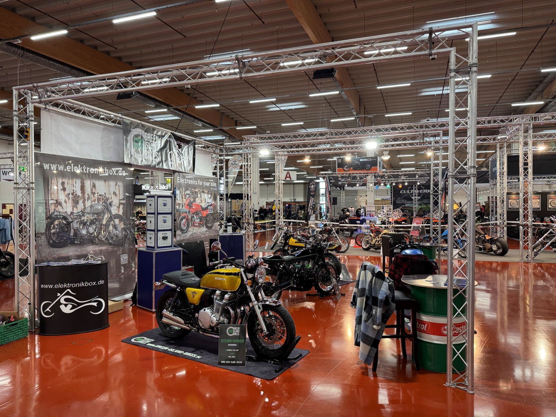 Detailaufnahme eines Custombikes auf dem Green Island Bikes Messestand