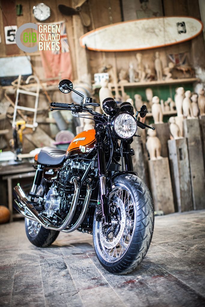Technisch modernisierter Motor der Kawasaki Z1 im klassischen Custombike-Umbau
