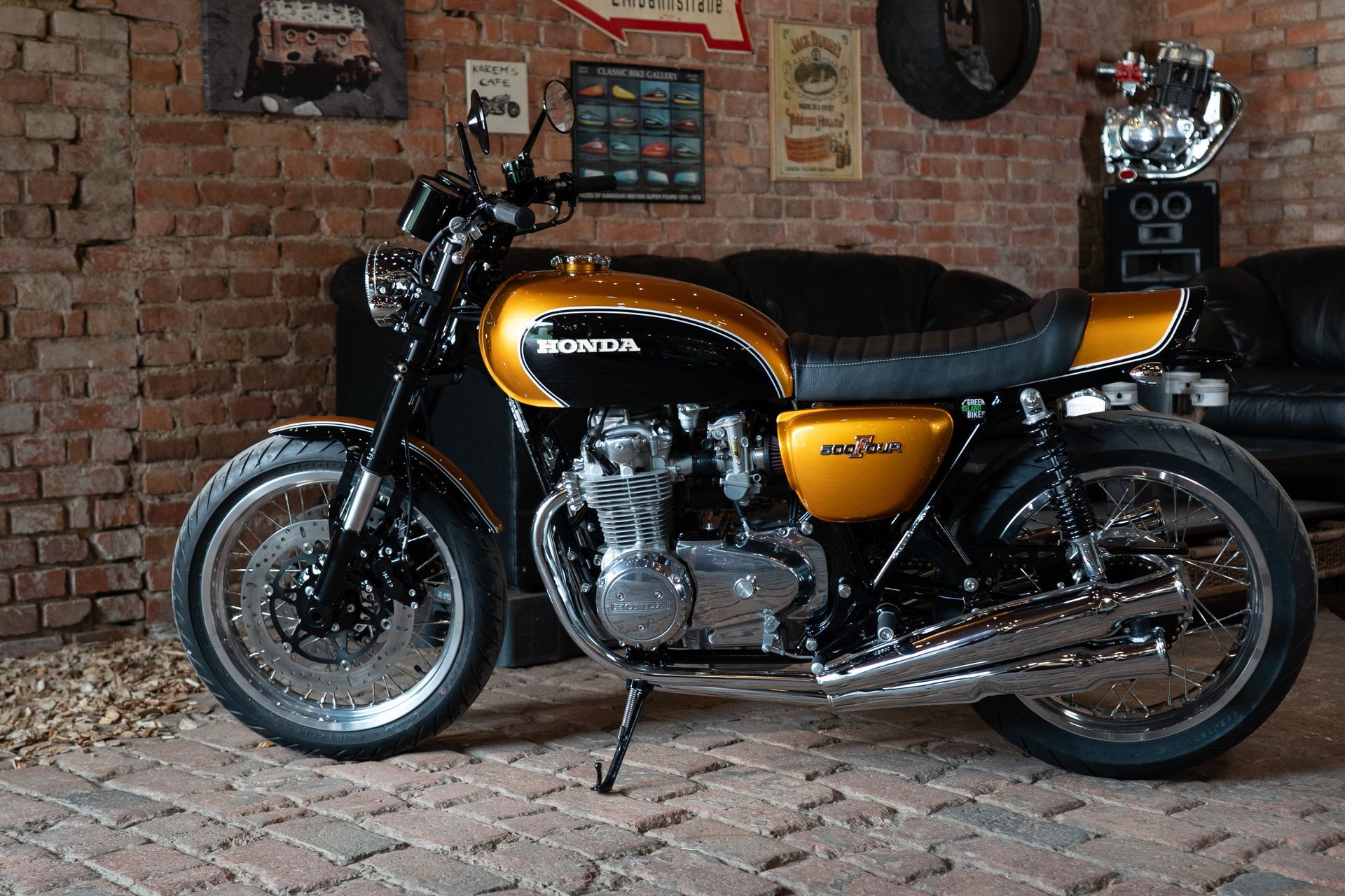 Honda CB500 Four Custombike Umbau Green Island Bikes